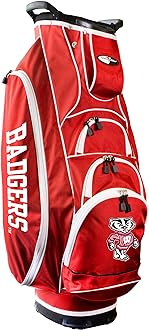 Team Golf NCAA Lightweight, 10-Way Club Divider, Spring Action Stand, Insulated Cooler Pocket, Velcro Glove and Umbrella Holder & Lift Assist Handles