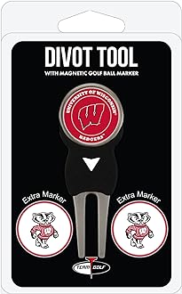 Team Golf NCAA Divot Tool with 3 Golf Ball Markers Pack, Markers are Removable Magnetic Double-Sided Enamel