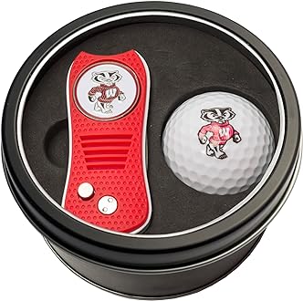 Team Golf NCAA Gift Set Switchblade Divot Tool with Double-Sided Magnetic Ball Marker & Golf Ball, Patented Single Prong Design, Less Damage to Greens, Switchblade Mechanism