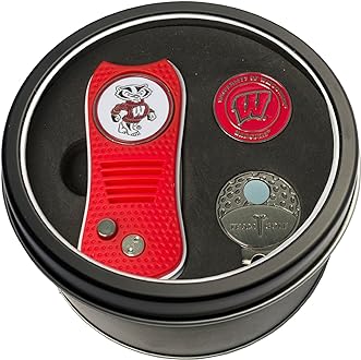 Team Golf NCAA Gift Set Switchblade Divot Tool, Cap Clip, & 2 Double-Sided Enamel Ball Markers, Patented Design, Less Damage to Greens, Switchblade Mechanism