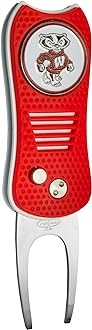 Team Golf NCAA Switchblade Divot Tool with Double-Sided Magnetic Ball Marker, Features Patented Single Prong Design, Causes Less Damage to Greens, Switchblade Mechanis