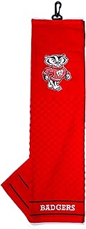 Team Golf NCAA Embroidered Golf Towel, Checkered Scrubber Design, Embroidered Logo