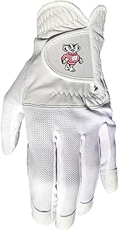 Team Golf NCAA Men's Left Hand Golf Glove, For Right Handed Players, One Size, Includes Removable Double-Sided Magnetic Ball Marker