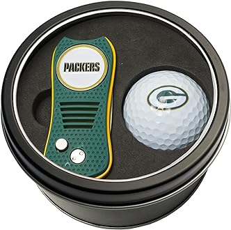 Team Golf NFL Gift Set Switchblade Divot Tool with Double-Sided Magnetic Ball Marker & Golf Ball, Patented Single Prong Design, Less Damage to Greens, Switchblade Mechanism