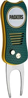 Team Golf NFL Switchblade Divot Tool with Double-Sided Magnetic Ball Marker, Features Patented Single Prong Design, Causes Less Damage to Greens, Switchblade Mechanism