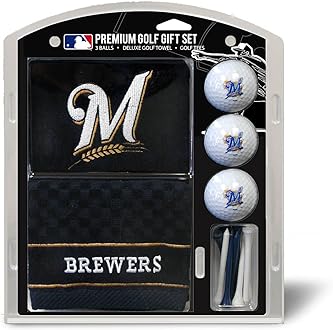 Team Golf MLB Gift Set Embroidered Golf Towel, 3 Golf Balls, and 14 Golf Tees 2-3/4" Regulation, Tri-Fold Towel 16" x 22" & 100% Cotton