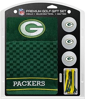 Team Golf Premium NFL Golf Gift Set: Embroidered Deluxe Golf Towel, 3 Golf Balls, and 14 Golf Tees (2-3/4" Regulation)