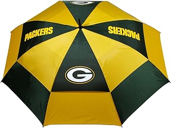 Team Golf NFL 62" Golf Umbrella with Protective Sheath, Double Canopy Wind Protection Design, Auto Open Button