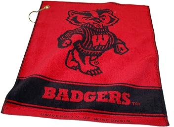 Team Golf NCAA Jacquard Woven Golf Towel, 16" x 19", 100% Cotton, Attach to Golf Bag with Corner Hook