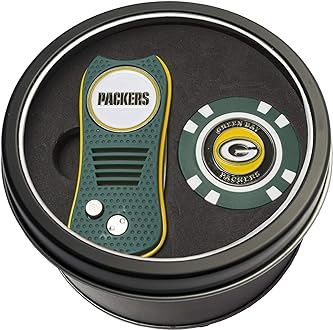 Team Golf NFL Gift Set Switchblade Divot Tool & Chip, Includes 2 Double-Sided Enamel Ball Markers, Patented Design, Less Damage to Greens, Switchblade Mechanism