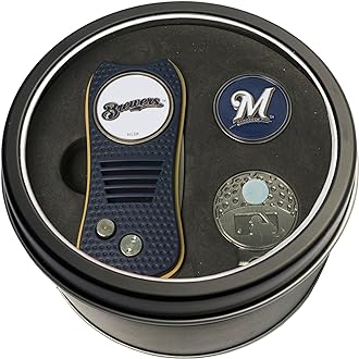 Team Golf MLB Adult-Unisex Tin Gift Set with Retractable Divot Tool, Cap Clip, and Ball Marker