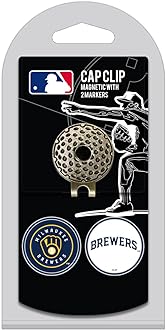 Team Golf MLB Golf Cap Clip with 2 Removable Double-Sided Enamel Magnetic Ball Markers, Attaches Easily to Hats